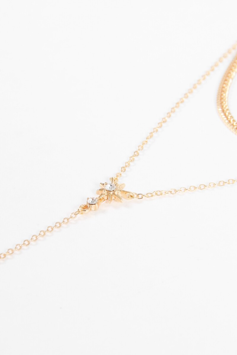 Collar strass doble vuelta dorado