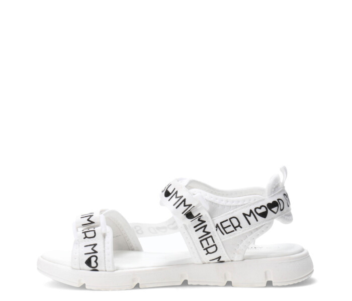 Sandalia AMARO con tiras estampadas White