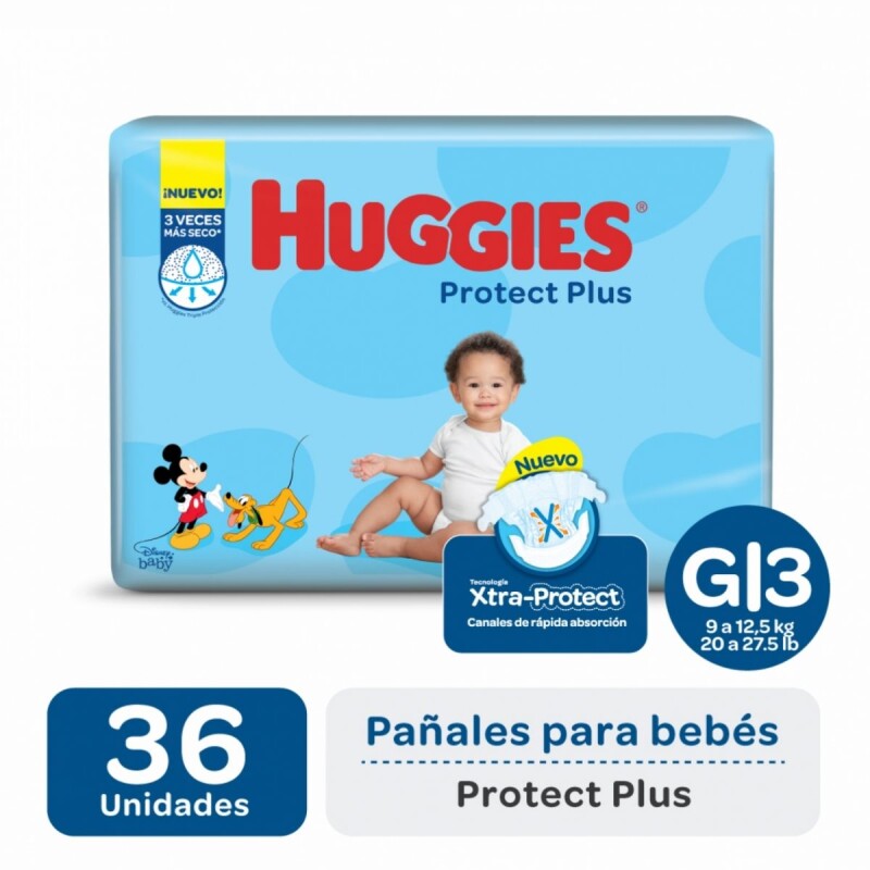 Pañales Huggies Protect Plus Unisex G X36