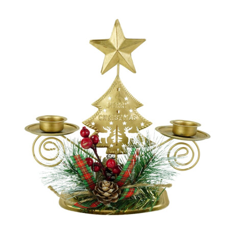 Candelabro navideño de metal Candelabro navideño de metal