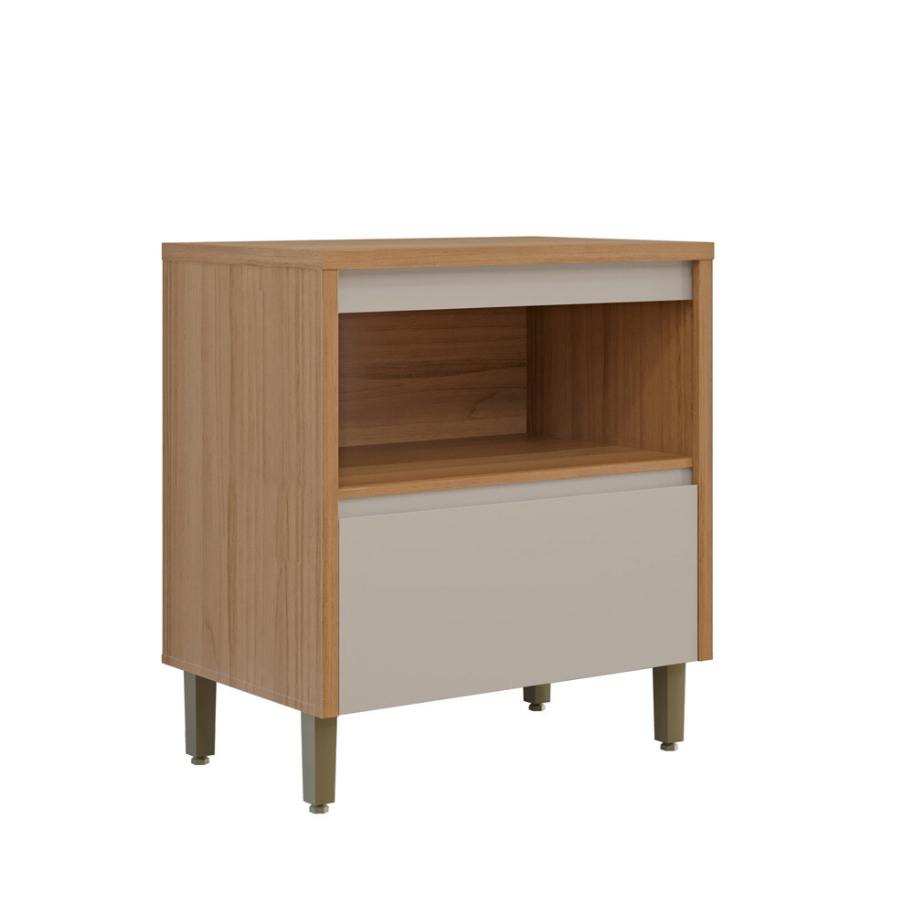 ALLURE - MODULO BAJO MESADA - 1 PUERTA/1 CAJON 0.80M JEQUITIBA/GRIS FOSCO Allure - Modulo Bajo Mesada - 1 Puerta/1 Cajon 0.80m Jequitiba/gris Fosco