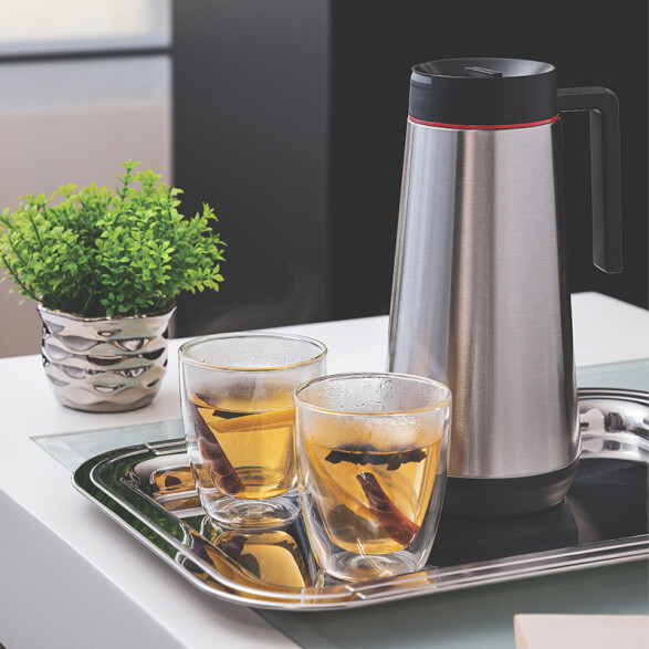 Juego 2 vasos de vidrio doble para té o capuccino -TRAMONTINA TF6614