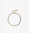 Pulsera Flexible Con Cubic En Color Dorado