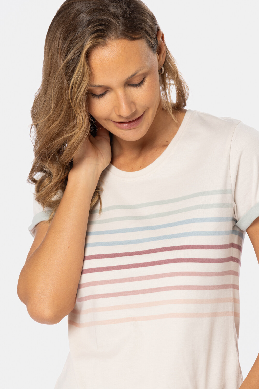 REMERA RAYADA Beige