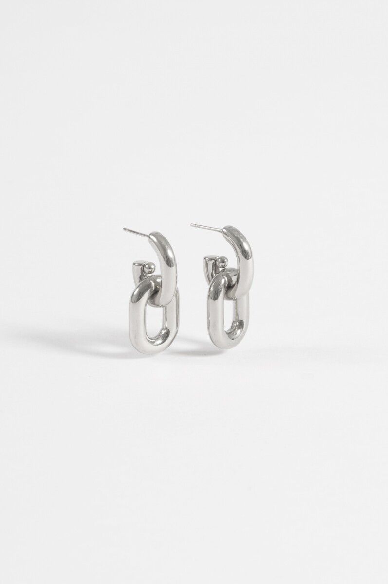 Aros acero doble - plateado 