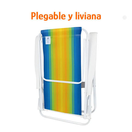 Set X2 Reposeras Sillas Playa Reclinables 8 Posiciones Alum Azul/amarillo