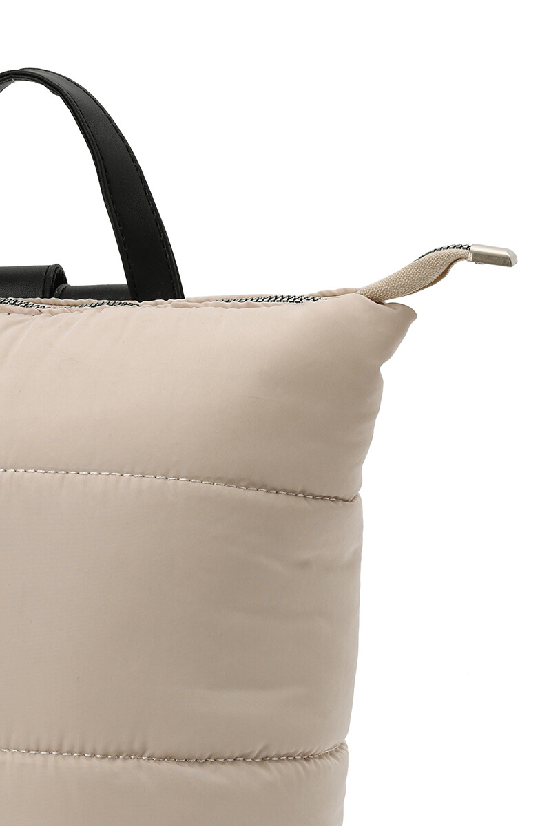 Mochila puffer Beige