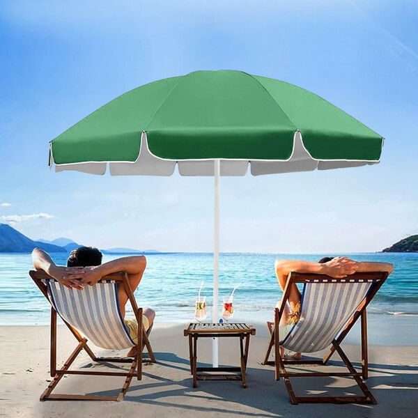 Combo Sombrilla Verde de Playa con Protección UV + Base Ancla Espiral - IMBACK Combo Sombrilla Verde de Playa con Protección UV + Base Ancla Espiral - IMBACK