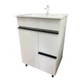 MUEBLE DE BAÑO 60 CM 1 PUERTA + 2 CAJONES - MESADA DE LOZA NEVADA MUEBLE DE BAÑO 60 CM 1 PUERTA + 2 CAJONES - MESADA DE LOZA NEVADA