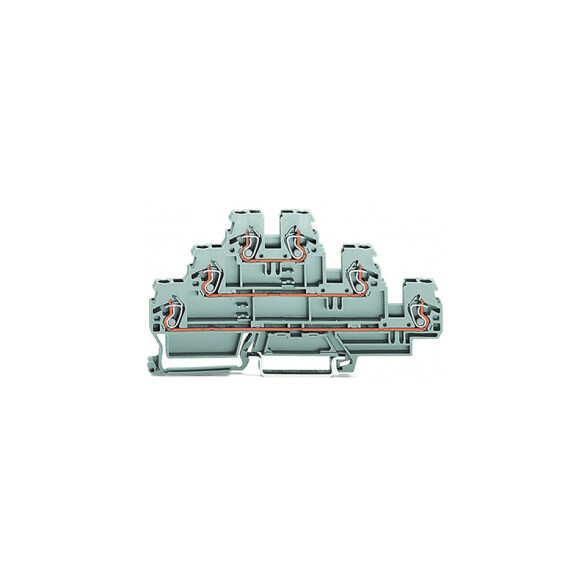 Borne de triple piso p/riel 2,5mm² gris WG1501