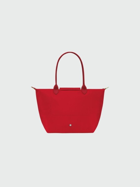 Longchamp -Cartera Longchamp plegable de nylon con cierre y asa larga, Le pliage L Rojo