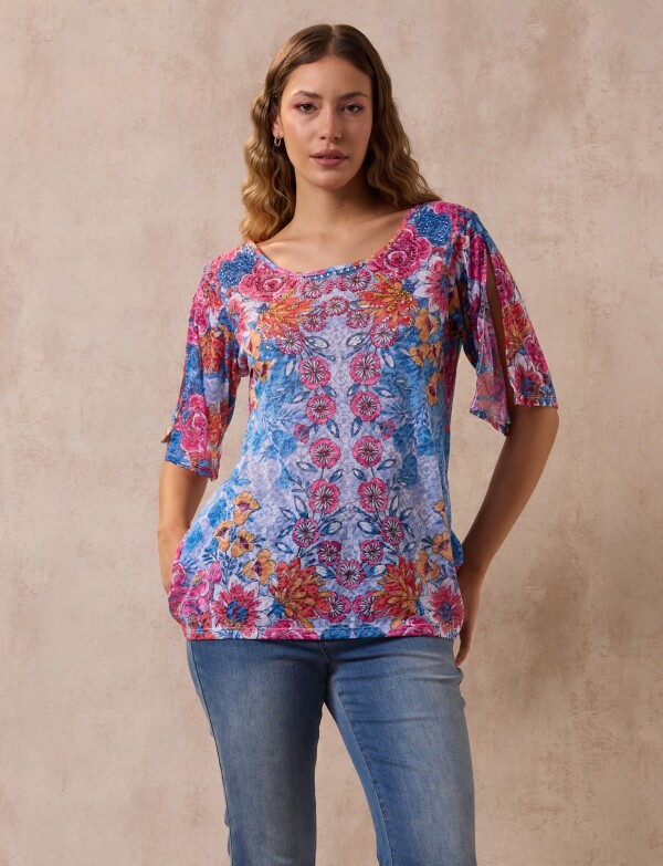 Blusa Brillos MULTI/AZUL