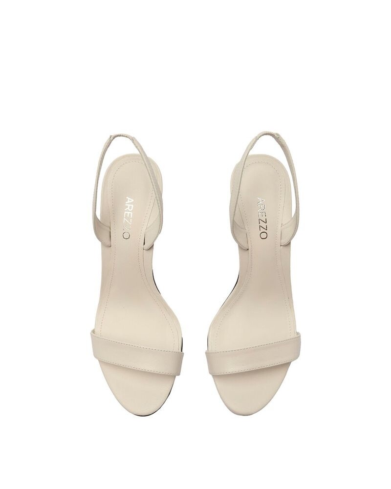 Sandalia Taco Alto Fino Con Talon Blanca U