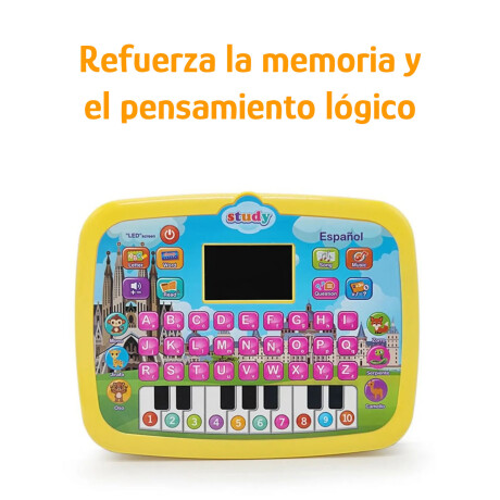 Computadora Educativa Infantil Español Con Sonidos Y Juegos Amarillo