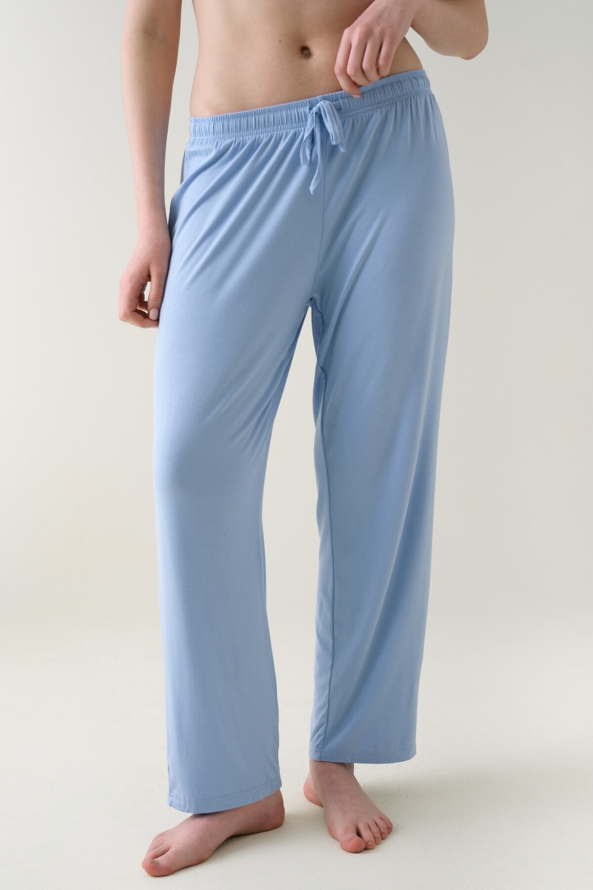Pantalón Recto Viscosa Celeste