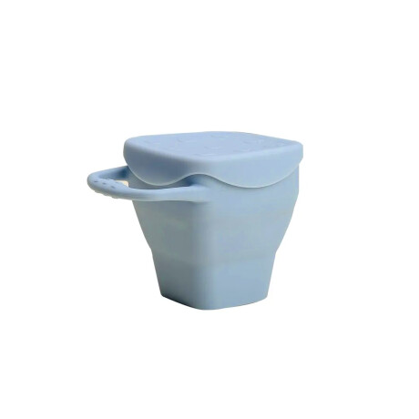 Porta snack de silicona con tapa Azul