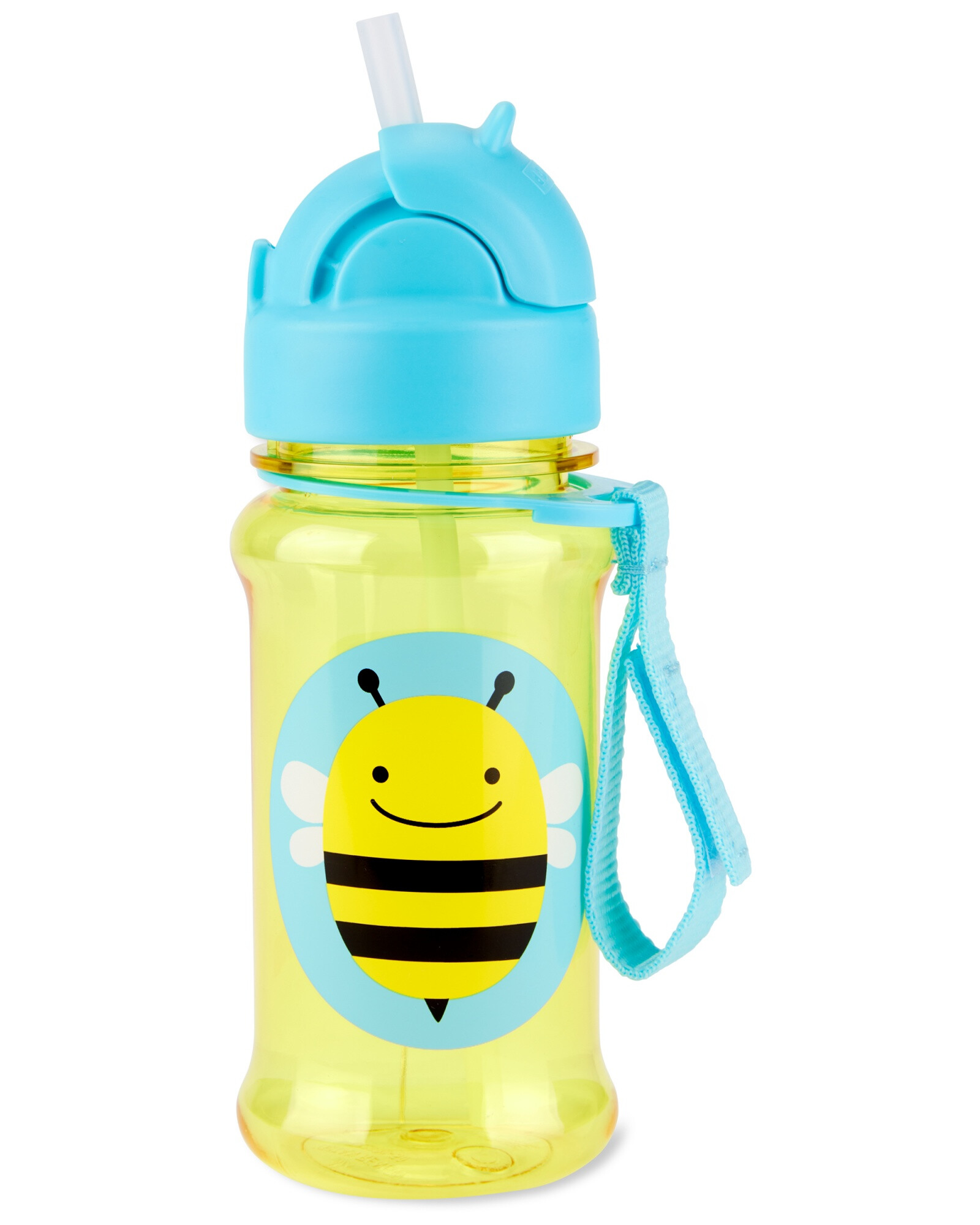 Botella de plástico Tritan, con sorbito, diseño abeja Sin color