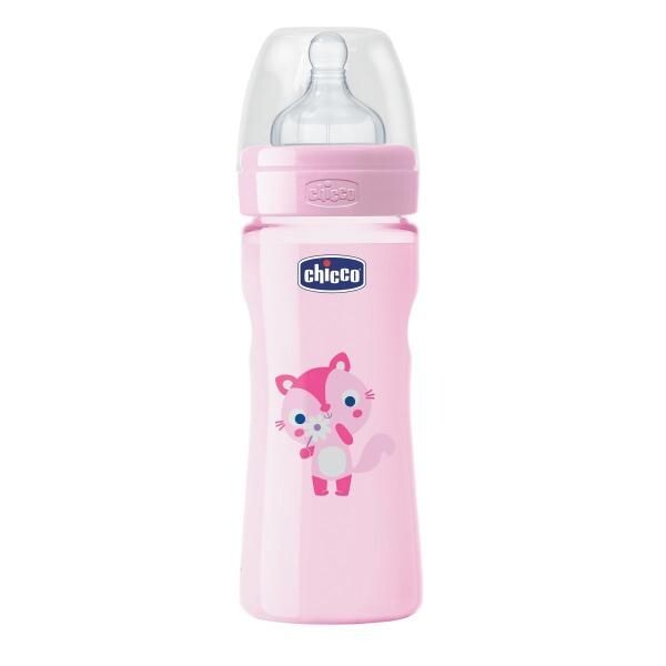 Biberon 250ml silicona benessere CHICCO rosa