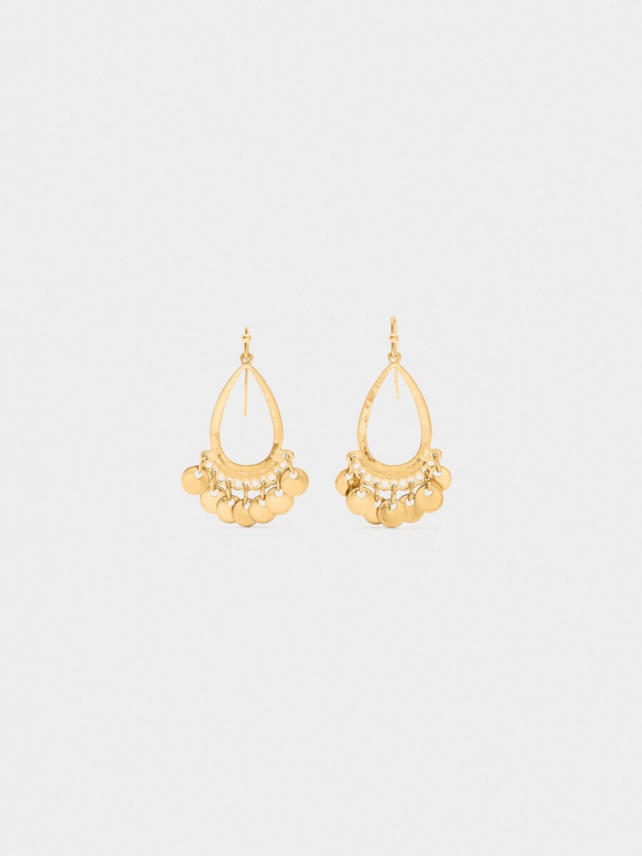 Pendientes Gota Con Medallas dorado