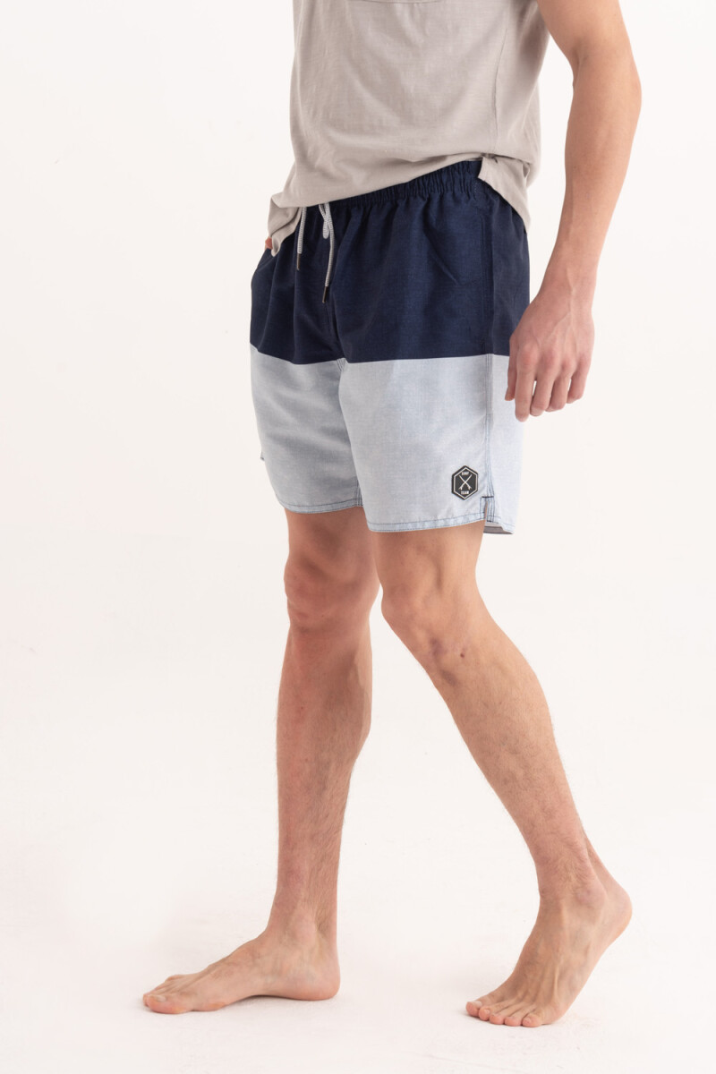 Short de baño bloques Azul