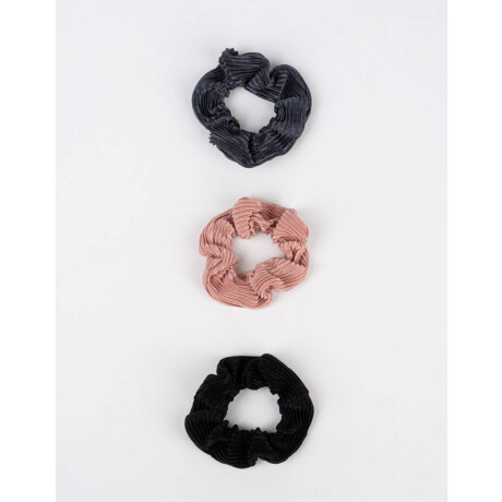 Set De Scrunchies Combinacion Tricolor