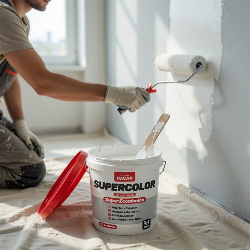DACAR SUPERCOLOR ECO-LATEX BLANCO INTERIOR / EXTERIOR ANTIHONGOS 3.2 LITROS Dacar Supercolor Eco-latex Blanco Interior / Exterior Antihongos 3.2 Litros