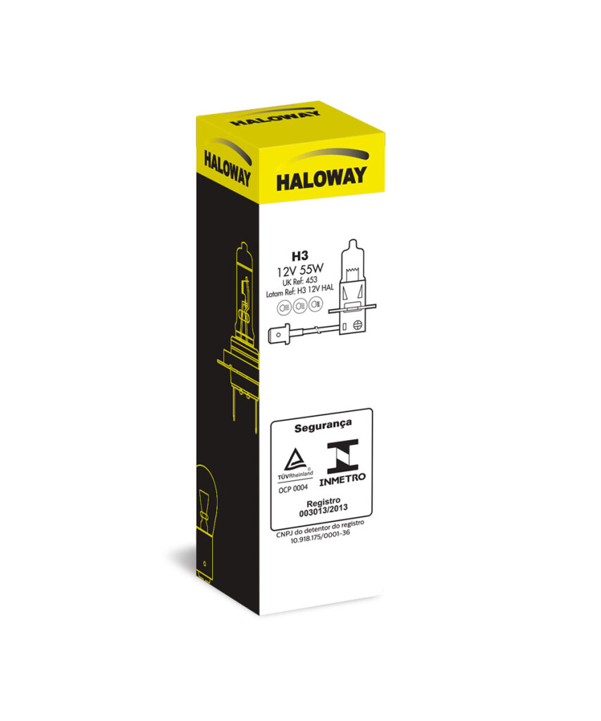 LAMPARA - HALOGENA H3 12V 55W PK22s =01658 HALOWAY