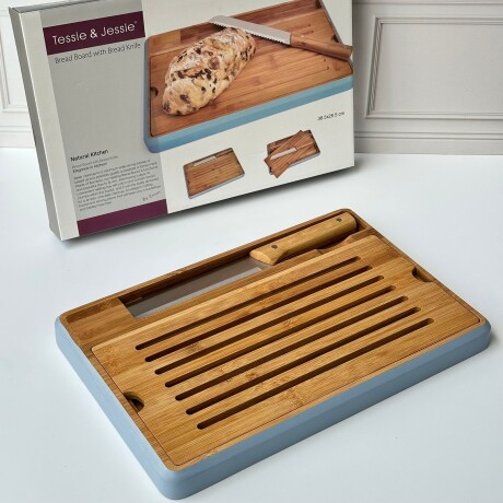 Tabla de Bambú para Pan con Recolector + Cuchillo Tabla de Bambú para Pan con Recolector + Cuchillo