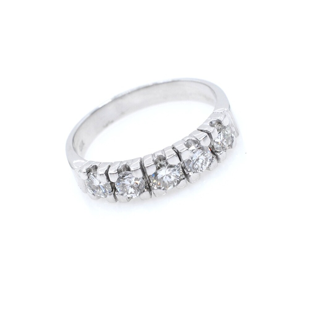 Anillo oro 18k blanco y brillantes Anillo oro 18k blanco y brillantes