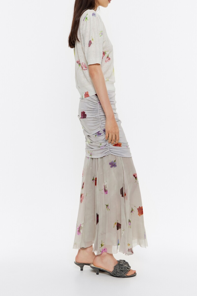 FALDA MIDI FLOWERS Multicolor