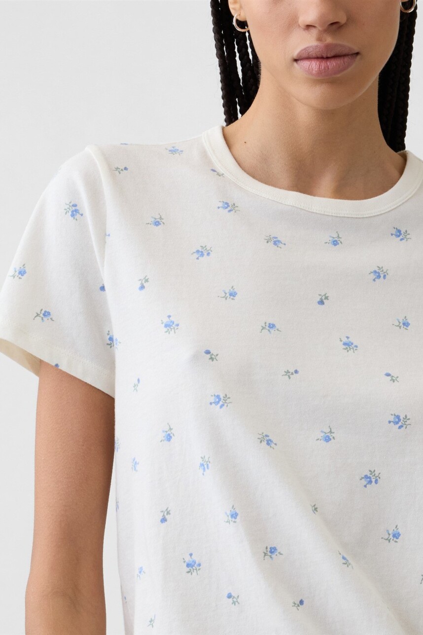 Remera Manga Corta Mujer Purple Floral