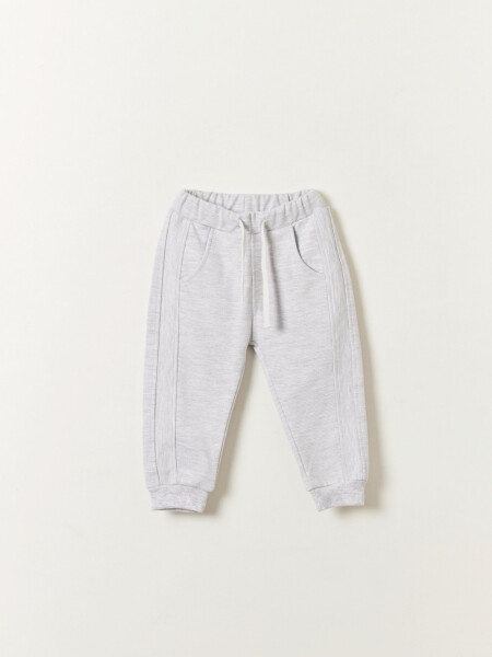 Pantalón deportivo con textura Gris Melange