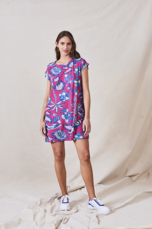 Vestido Print Fucsia