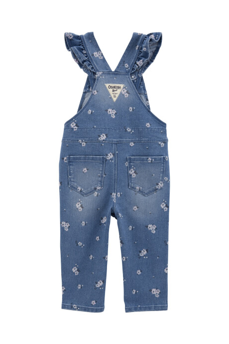 Enterito jean, diseño floral. Talles 3-24M Sin color