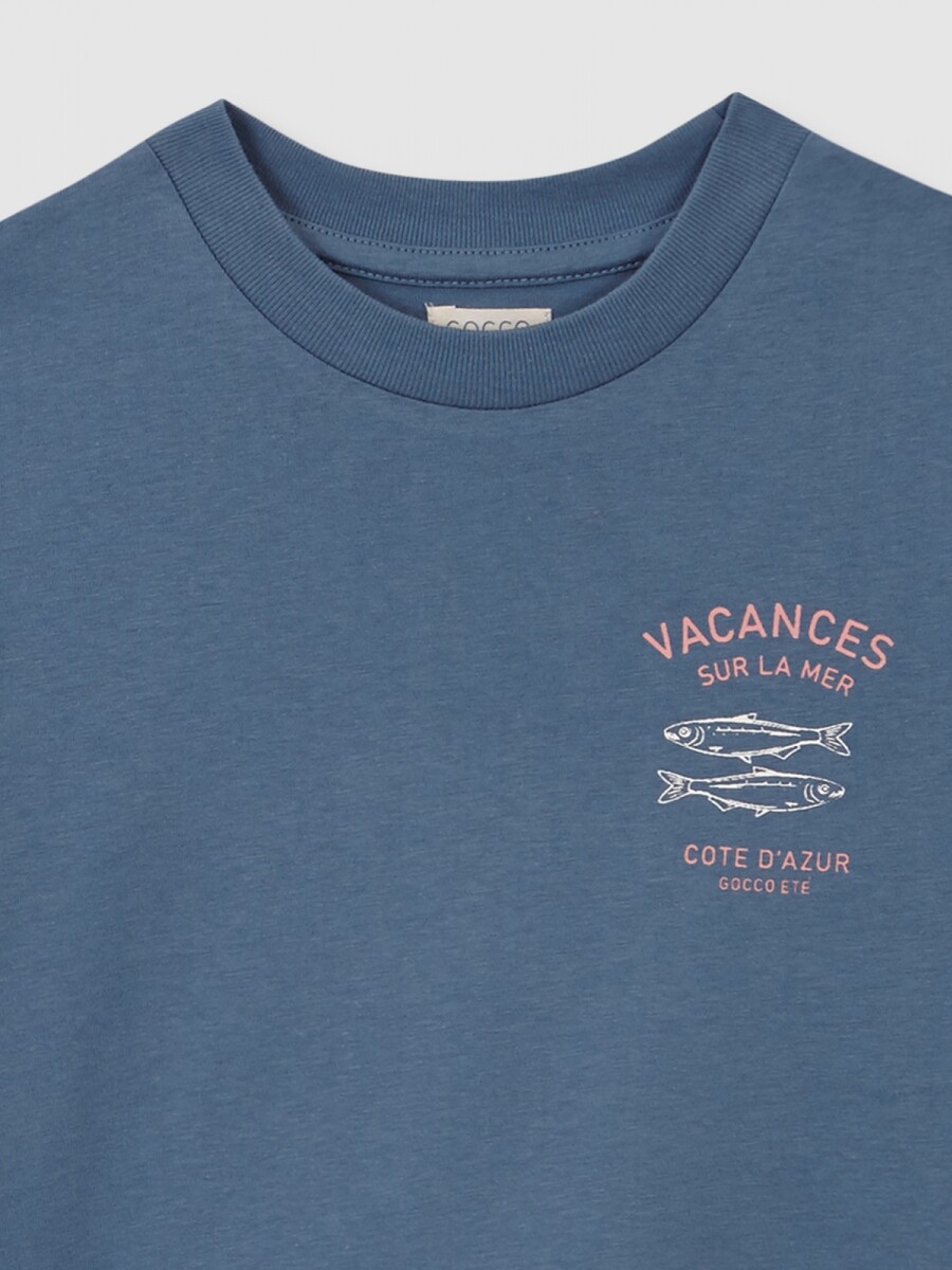Camiseta Con Print Blanco