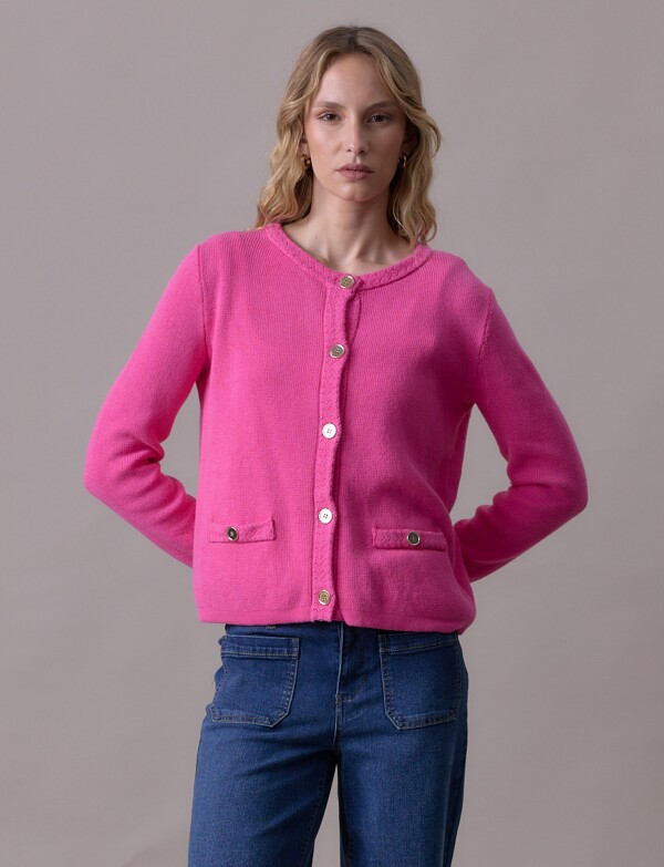 Cardigan Algodón FUCSIA