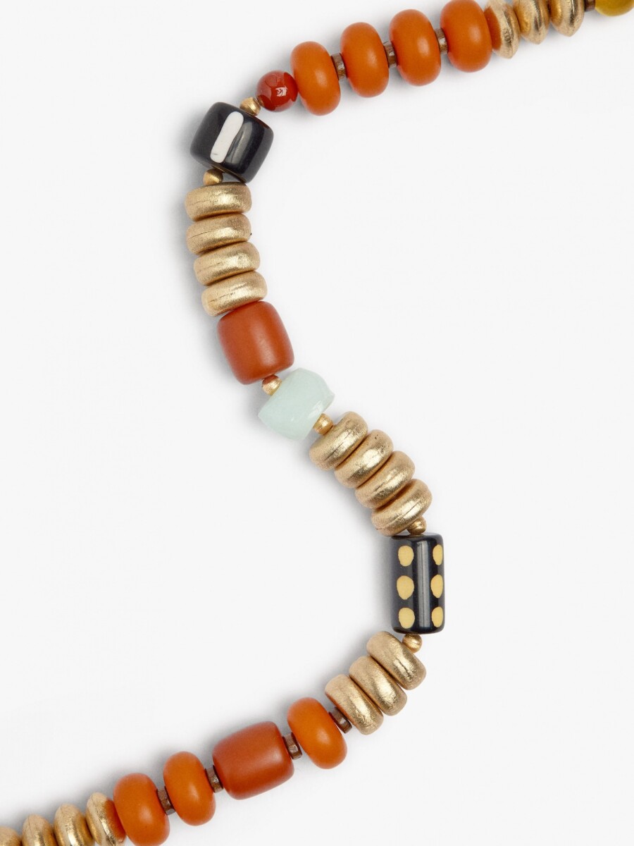Collar Con Cuentas Efecto Vidrio multicolor