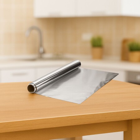 PAPEL ALUMINIO 45CM X 7 METROS PLATEADO