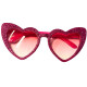 Lentes Corazón x1 Glitter Fucsia