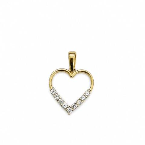 Colgante corazon Oro 10 Kt con zirconias Colgante corazon Oro 10 Kt con zirconias