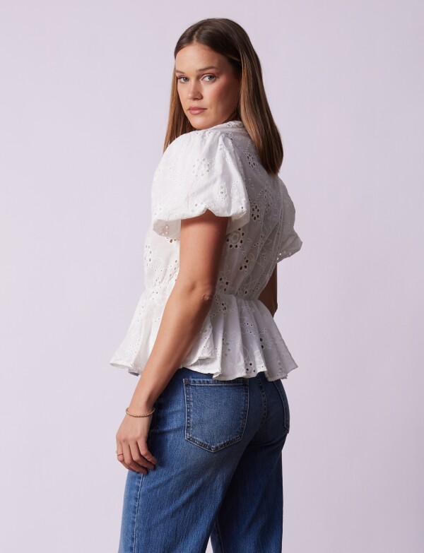 Blusa Algodon Broderie CRUDO