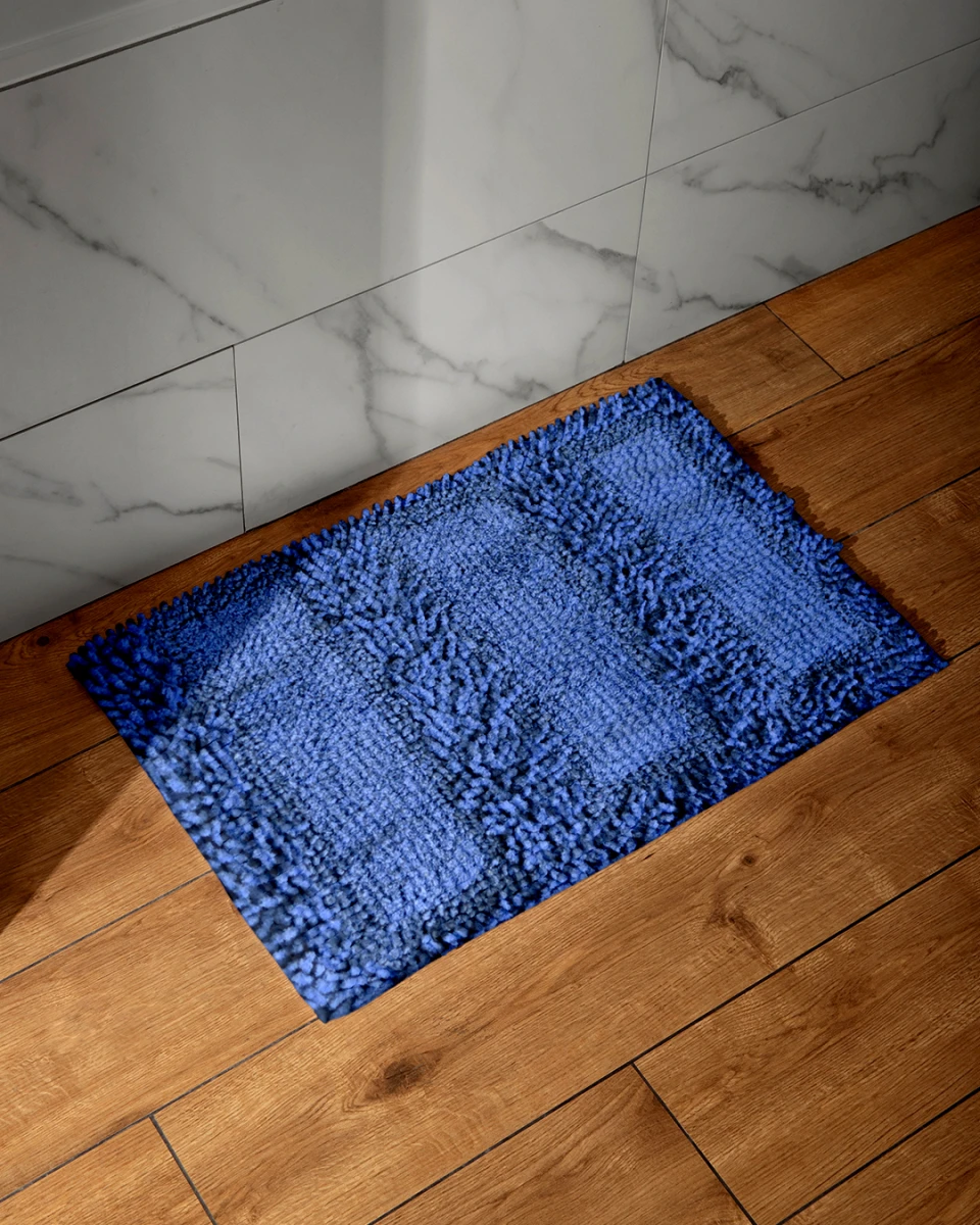 ALFOMBRA COMBINADA SHAGGY BLUE RECTANGULOS - AZUL CLARO 