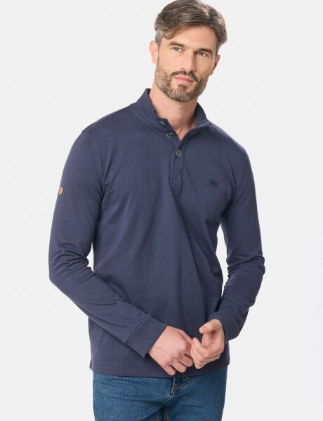 REMERA CON BOTONES Azul