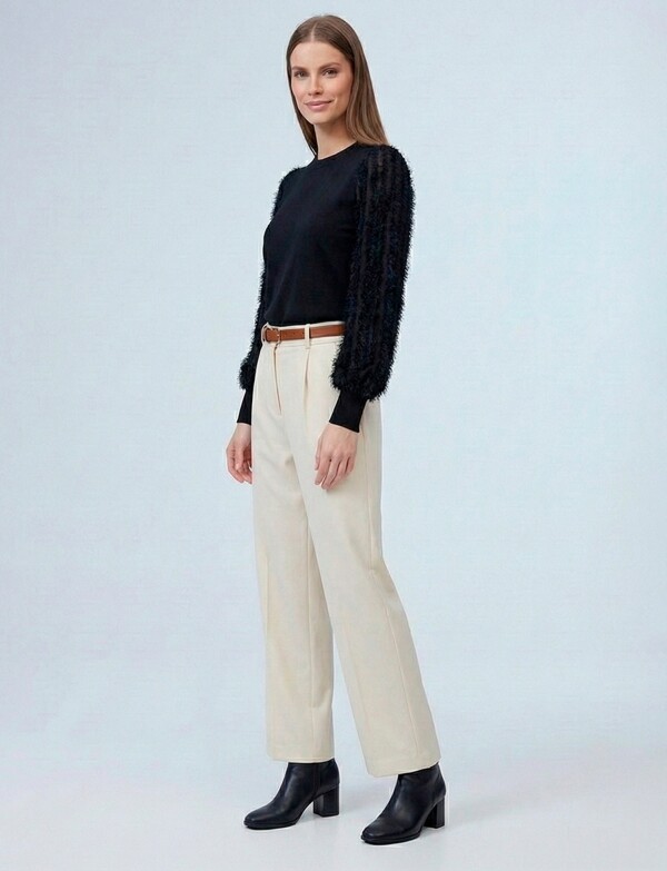 Buzo Manga Desflecada NEGRO