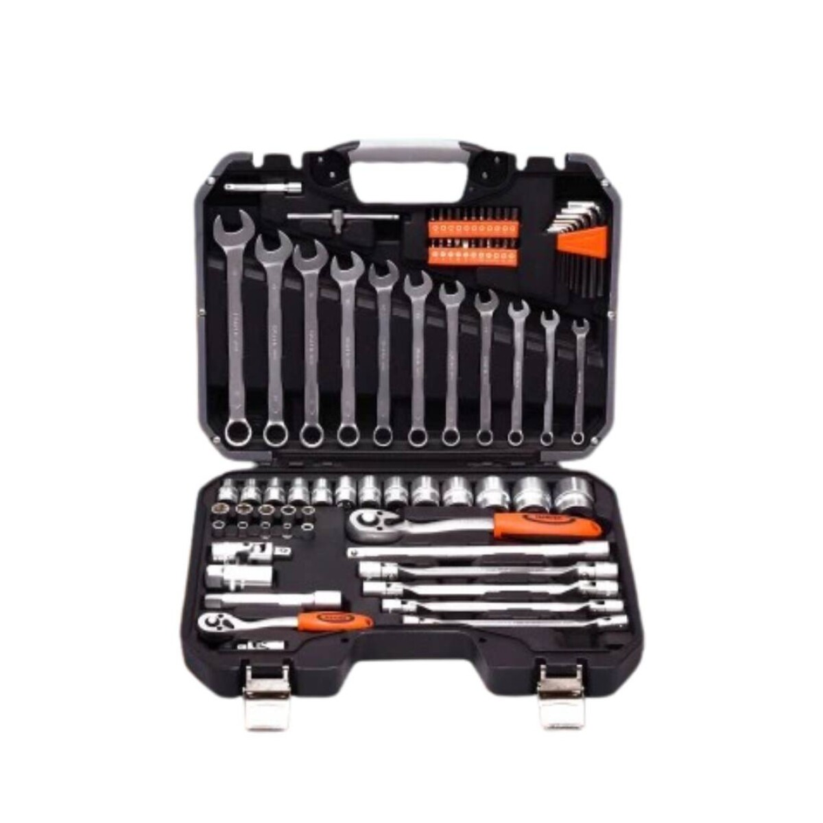 JUEGO DE LLAVES Y DADOS ENC 1/2 Y 1/4 CON VALIJA 77PZS PRO HARDEN ++ - N/a 