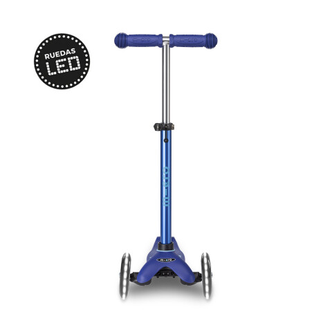 Monopatín Micro Mini Deluxe LED Ajustable con 3 Ruedas AZUL