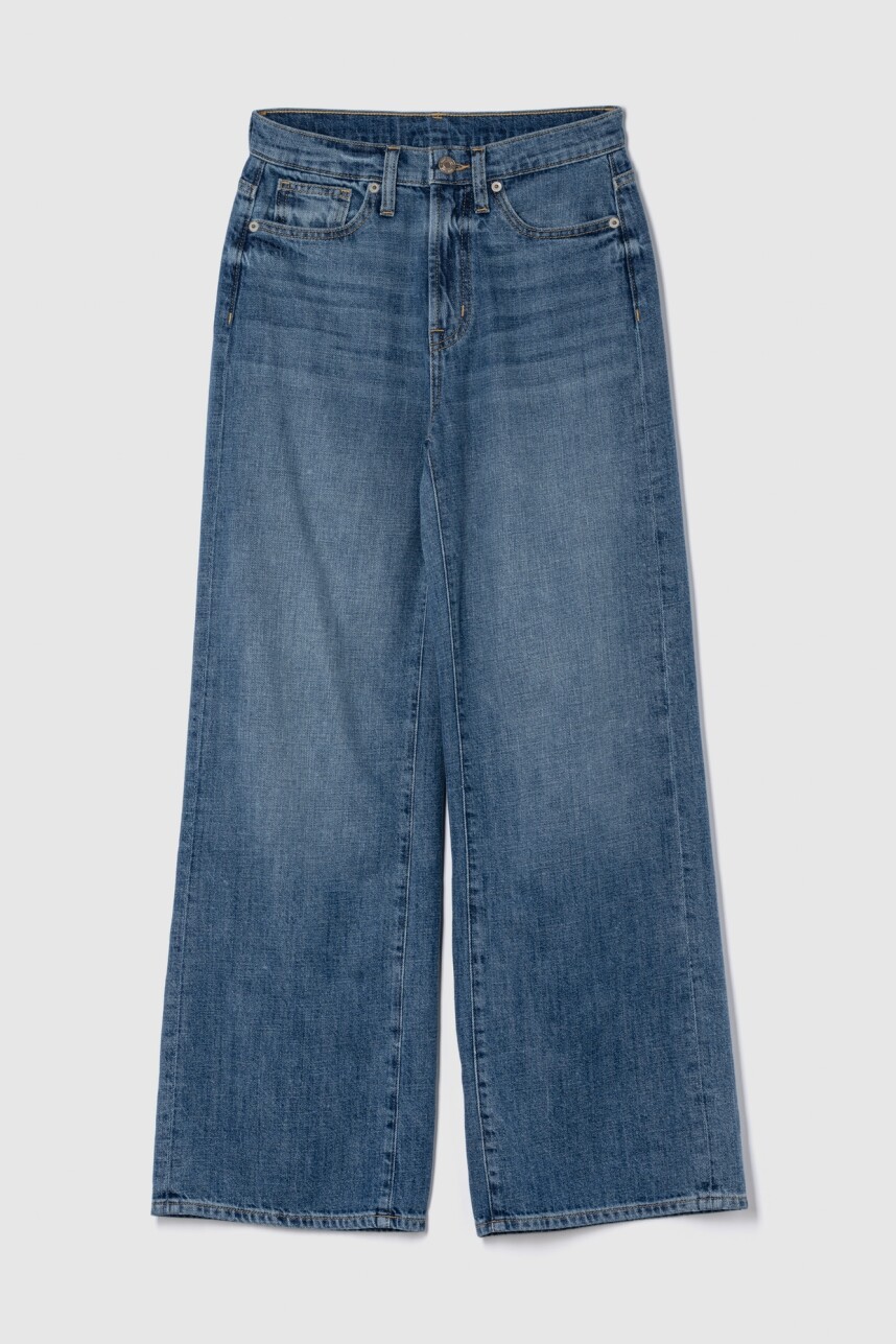 Jean Wide Leg Tiro Alto Mujer Medium Wash