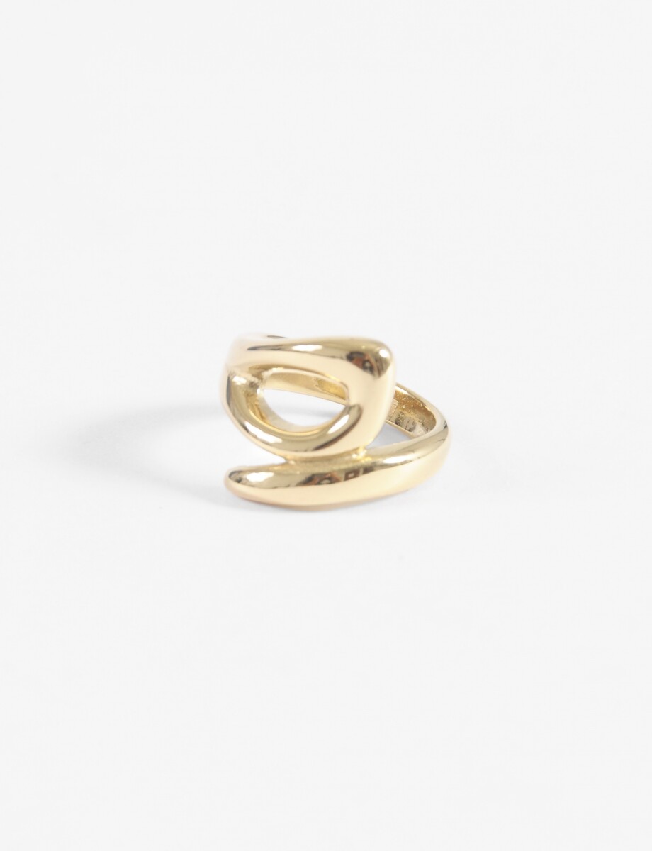 Anillo acero curvo - dorado 