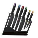 Cuisinart® JUEGO DE CUCHILLOS DE 7 PIEZAS CON RECUBRIMIENTO CERÁMICO, TAPAS DE COLOR Y SOPORTE ACRÍLICO N/A