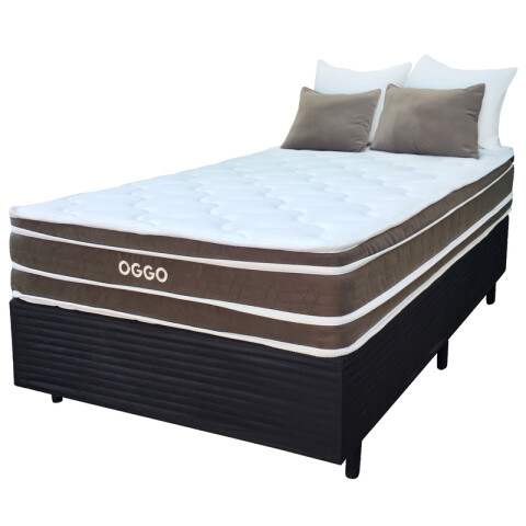 Plaza y Media Sommier Base Box Colchon Maximo Espuma y Doble Pillow Top Reversible 110 x 188 x 28 cm - 130 Kg Plaza y Media Sommier Base Box Colchon Maximo Espuma y Doble Pillow Top Reversible 110 x 188 x 28 cm - 130 Kg